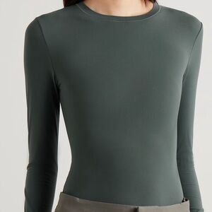 Skims Fits Everybody Long Sleeve Bodysuit in Deep Sea